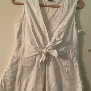 Ann Taylor White Sleeveless Blouse